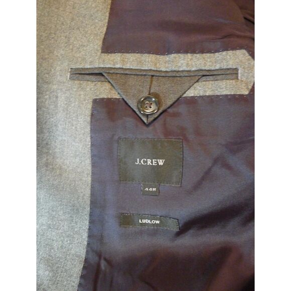 J. Crew Ludlow Vitale Barberis Canonico Flannel Blazer Jacket - Gray 44R - Picture 3 of 5